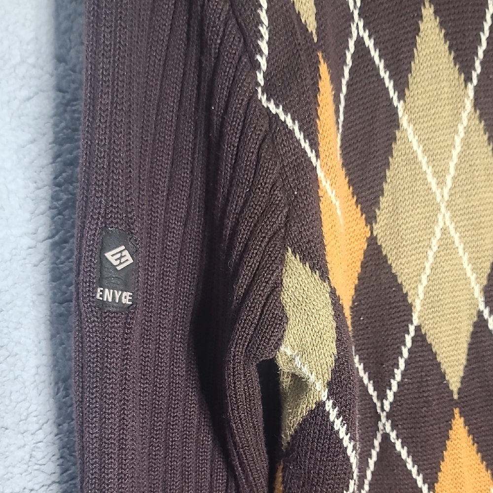 Enyce - Argyle Pattern Sweater - Black, Gold, Tan - Picture 3 of 7